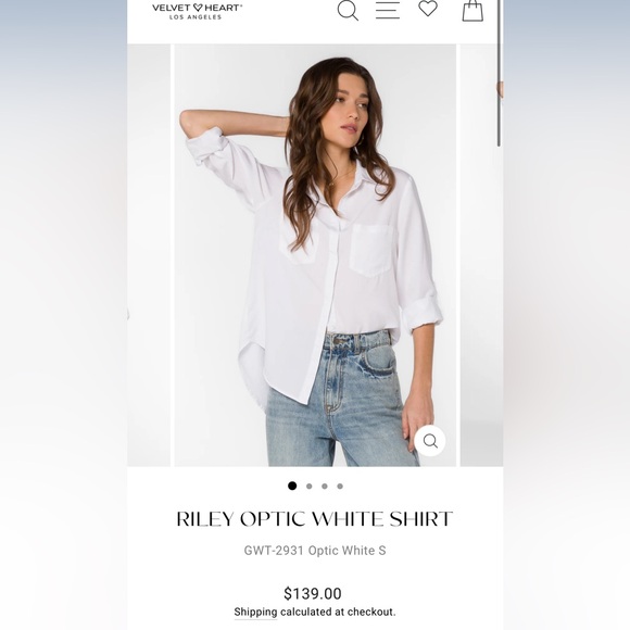 Velvet Heart White Button Up 3X - Picture 2 of 11